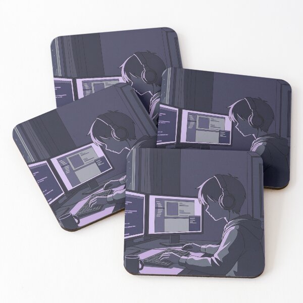Item preview, Focused Lo-fi Coder - Go Away I'm Coding - Full Frame Tech Aesthetic designed and sold by Osmose-Studio ⭐⭐⭐⭐⭐.