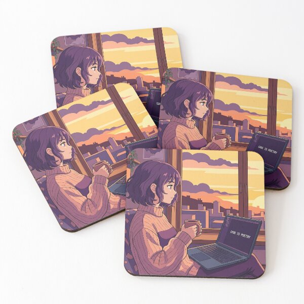 Item preview, Lo-fi Sunset Developer - Code Is Poetry - Full Desktop Illustration designed and sold by Osmose-Studio ⭐⭐⭐⭐⭐.