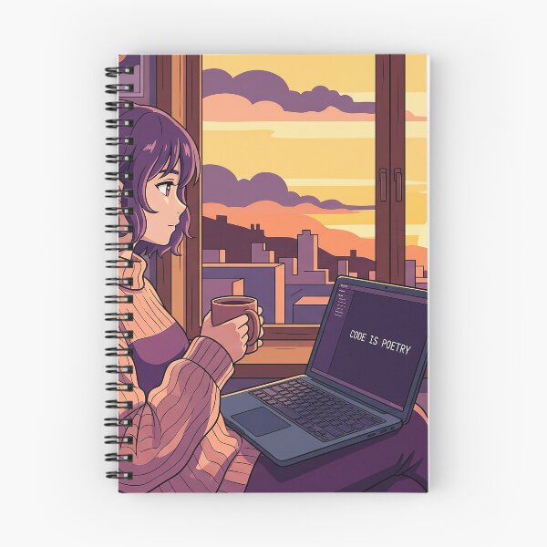 Item preview, Lo-fi Sunset Developer - Code Is Poetry - Full Desktop Illustration designed and sold by Osmose-Studio.
