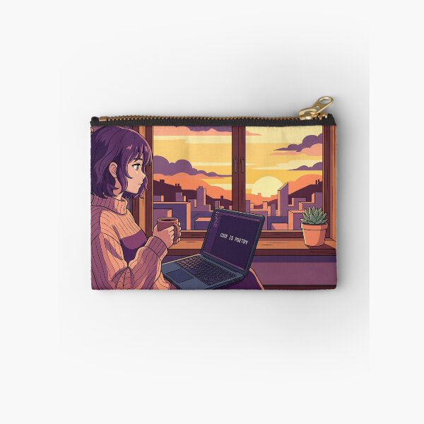 Item preview, Lo-fi Sunset Developer - Code Is Poetry - Full Desktop Illustration designed and sold by Osmose-Studio.