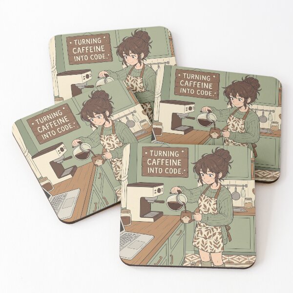 Item preview, Cozy Lo-fi Kitchen Coder - Turning Caffeine Into Code - Full Frame Art designed and sold by Osmose-Studio.