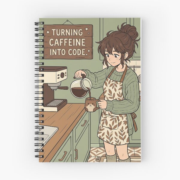 Item preview, Cozy Lo-fi Kitchen Coder - Turning Caffeine Into Code - Full Frame Art designed and sold by Osmose-Studio.