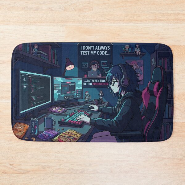 Item preview, Midnight Lo-fi Coder - I Dont Always Test My Code - Full Desk Art designed and sold by Osmose-Studio.
