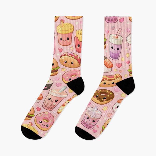 Item preview, Kawaii food Fast Food Pattern designed and sold by Aramdesing.