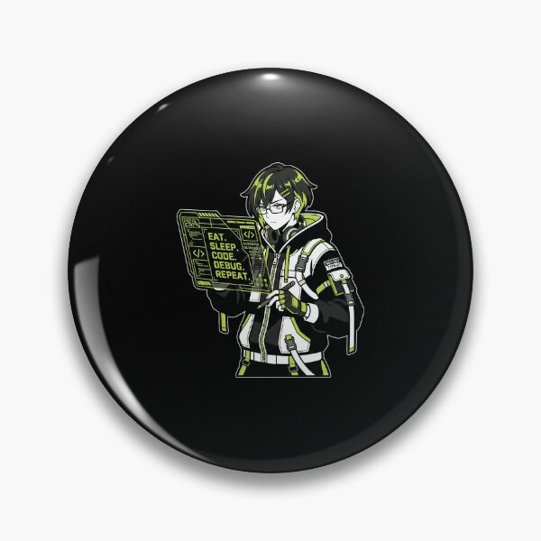 Item preview, Cyberpunk Techwear Coder - Eat Sleep Code Debug Repeat - Hacker Sticker designed and sold by Osmose-Studio.