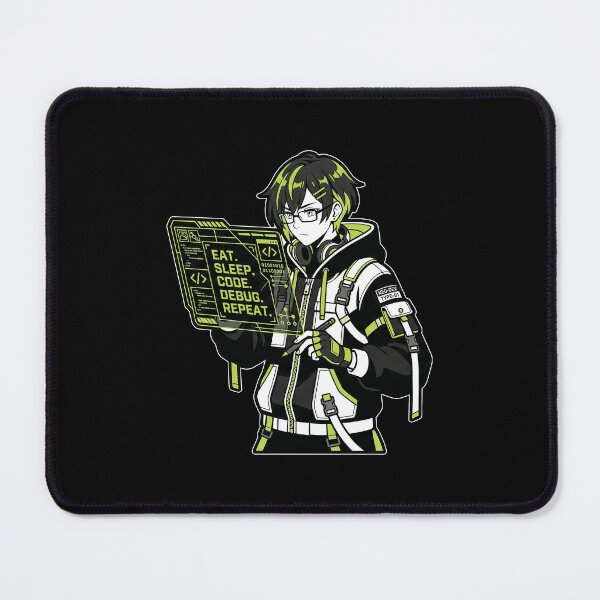 Item preview, Cyberpunk Techwear Coder - Eat Sleep Code Debug Repeat - Hacker Sticker designed and sold by Osmose-Studio.