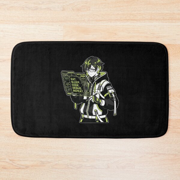 Item preview, Cyberpunk Techwear Coder - Eat Sleep Code Debug Repeat - Hacker Sticker designed and sold by Osmose-Studio.