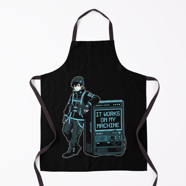 Item preview, Cyberpunk Developer Sticker - It Works On My Machine - Techwear Anime Art designed and sold by Osmose-Studio.