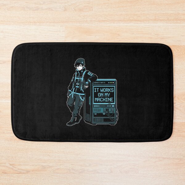 Item preview, Cyberpunk Developer Sticker - It Works On My Machine - Techwear Anime Art designed and sold by Osmose-Studio.