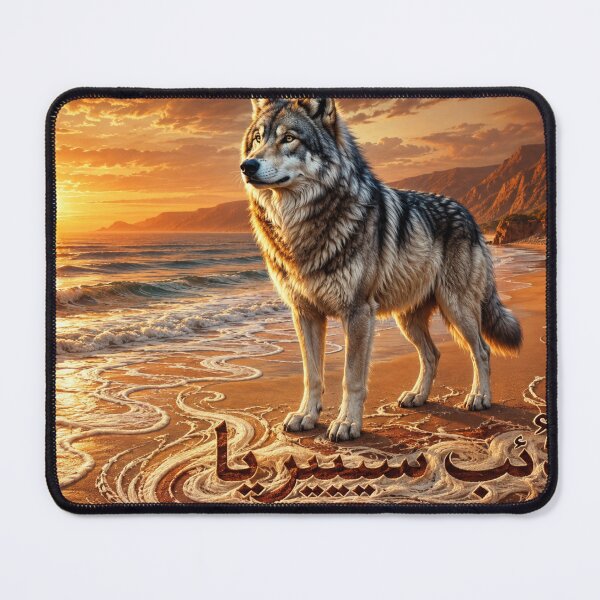 Item preview, Siberian White Wolf on Surreal Calligraphy Beach designed and sold by ikonicgallery.