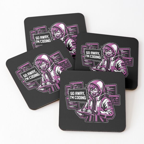 Item preview, Hacker Focus Sticker - Go Away I'm Coding - Cyberpunk Techwear Art designed and sold by Osmose-Studio ⭐⭐⭐⭐⭐.