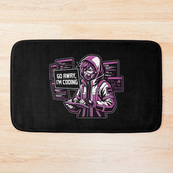 Item preview, Hacker Focus Sticker - Go Away I'm Coding - Cyberpunk Techwear Art designed and sold by Osmose-Studio.
