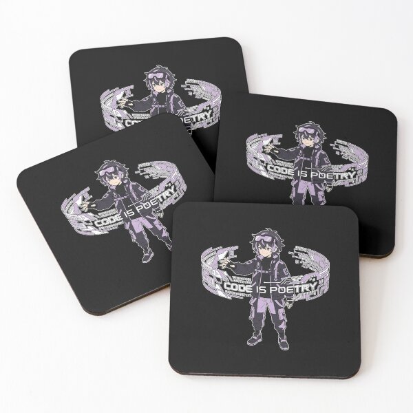 Item preview, Aesthetic Coder Sticker - Code Is Poetry - Cyberpunk Techwear Anime designed and sold by Osmose-Studio ⭐⭐⭐⭐⭐.