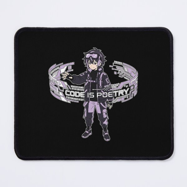 Item preview, Aesthetic Coder Sticker - Code Is Poetry - Cyberpunk Techwear Anime designed and sold by Osmose-Studio.