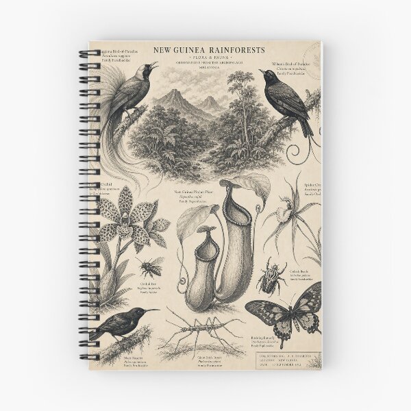 Item preview, New Guinea Naturalis — Naturalist Ink Study of Rainforest Flora & Fauna designed and sold by Jandedan.