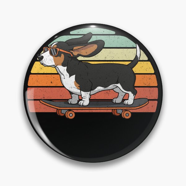 Item preview, Cool Basset Hound Dog Skater Sunglasses Retro Sunset designed and sold by d247.