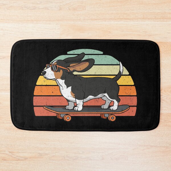 Item preview, Cool Basset Hound Dog Skater Sunglasses Retro Sunset designed and sold by d247.