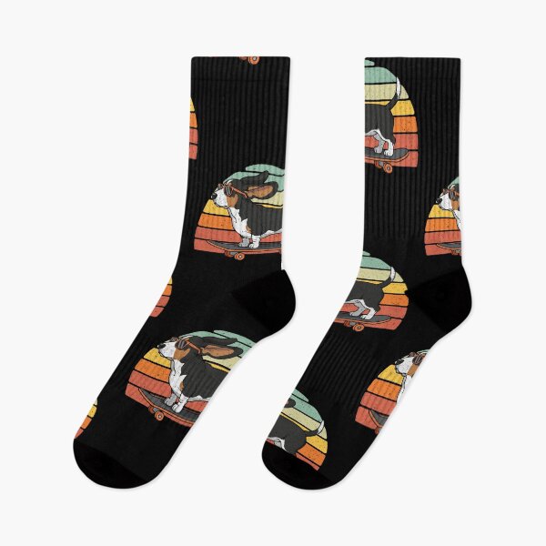 Item preview, Cool Basset Hound Dog Skater Sunglasses Retro Sunset designed and sold by d247.