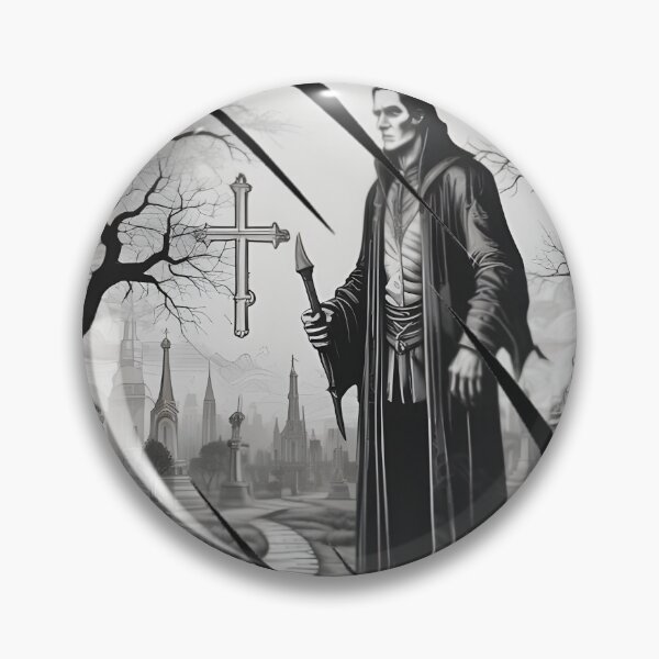 Item preview, Gothic Necromancer Vampire Graveyard - Dark Horror Graphic Art designed and sold by DarkOriginArts.