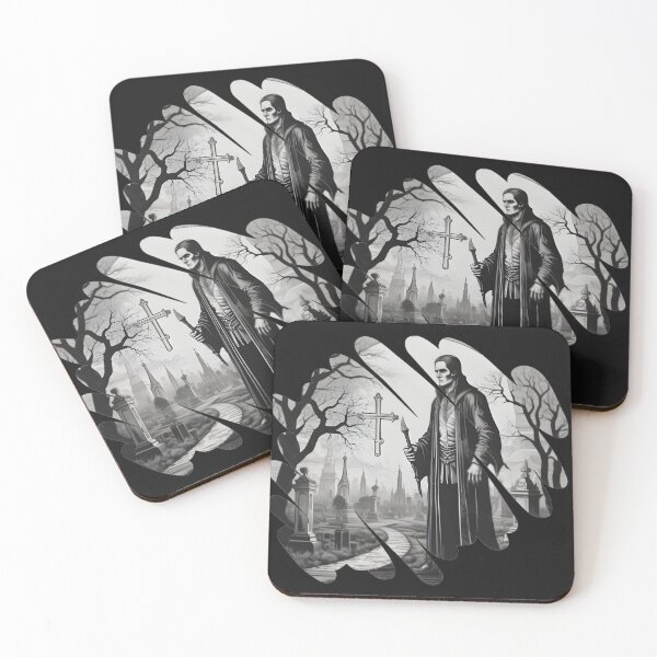 Item preview, Gothic Necromancer Vampire Graveyard - Dark Horror Graphic Art designed and sold by DarkOriginArts.