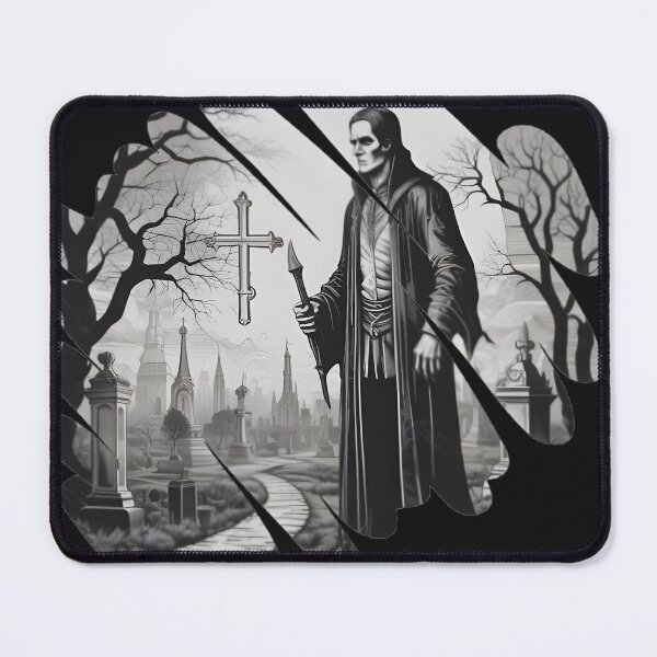 Item preview, Gothic Necromancer Vampire Graveyard - Dark Horror Graphic Art designed and sold by DarkOriginArts.