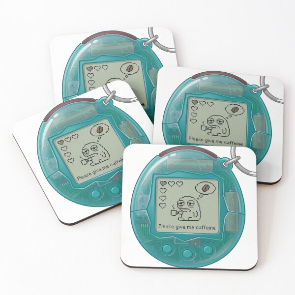 Item preview, Feed Me Caffeine Exhausted Cyber Pet 90s Nostalgia designed and sold by Retro Mood Co.