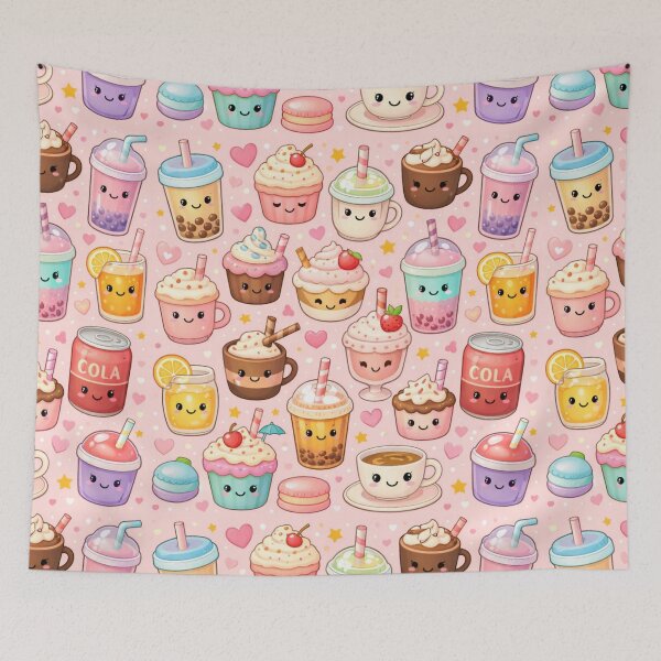Item preview, Kawaii food Pattern | Cute Pastel Beverage Illustration designed and sold by Aramdesing.