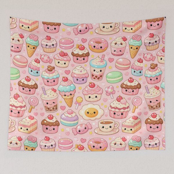 Item preview, Kawaii food Pattern | Cute Pastel Dessert Illustration designed and sold by Aramdesing.
