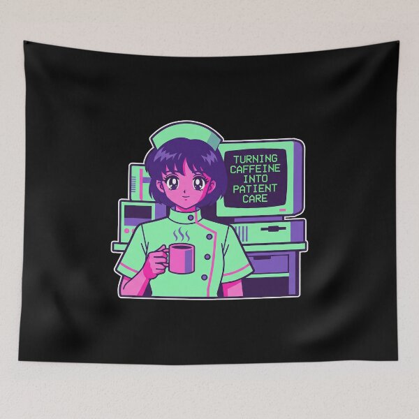 Item preview, Nurse Fuel Sticker - Turning Caffeine Into Patient Care - Synthwave Art designed and sold by Osmose-Studio.