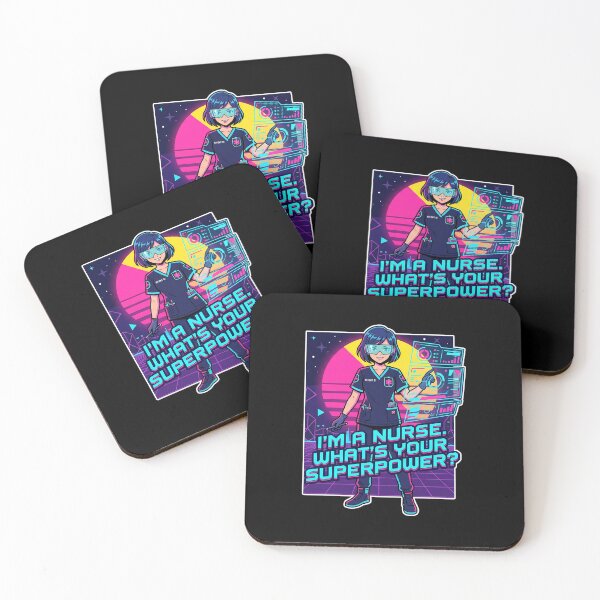Item preview, Funny Nurse Superpower Sticker - Retro Synthwave Anime - Nursing Gift designed and sold by Osmose-Studio.