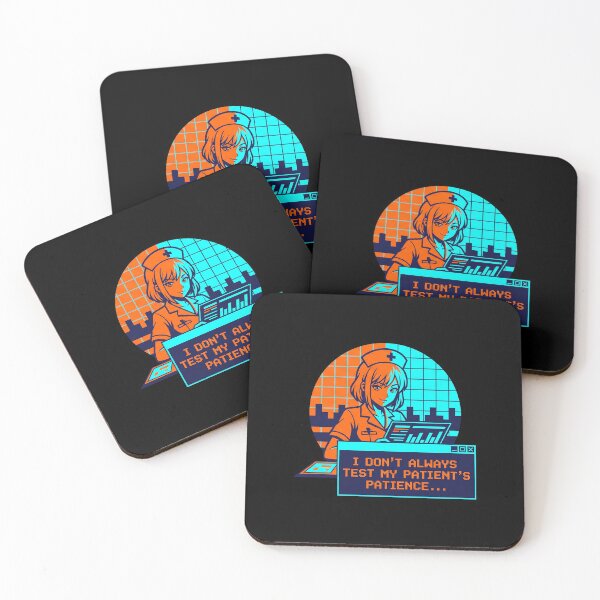 Item preview, Funny Nurse Sticker - I Dont Always Test Patients Patience - Synthwave Humour designed and sold by Osmose-Studio ⭐⭐⭐⭐⭐.