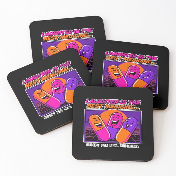Item preview, Sarcastic Medicine Shirt - Laughter Is The Best Medicine - Retro Synthwave Pills designed and sold by Osmose-Studio.