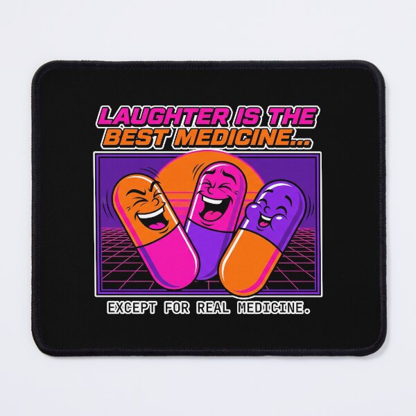 Item preview, Sarcastic Medicine Shirt - Laughter Is The Best Medicine - Retro Synthwave Pills designed and sold by Osmose-Studio.