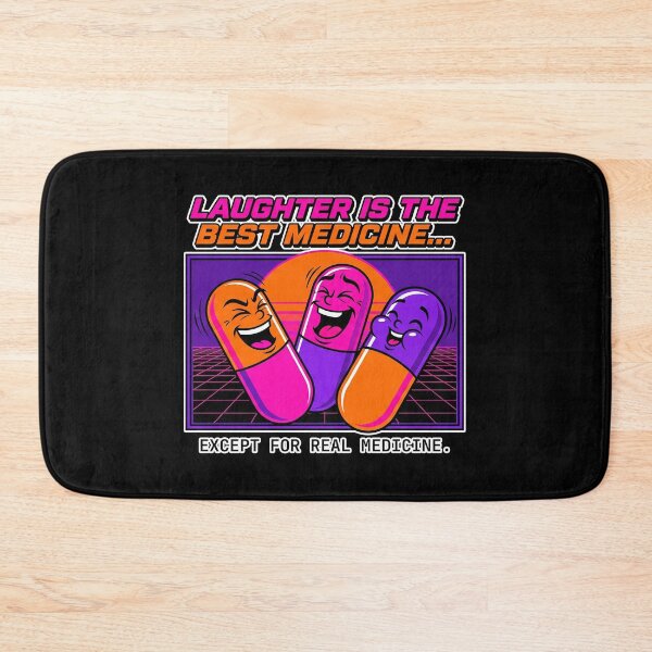 Item preview, Sarcastic Medicine Shirt - Laughter Is The Best Medicine - Retro Synthwave Pills designed and sold by Osmose-Studio ⭐⭐⭐⭐⭐.