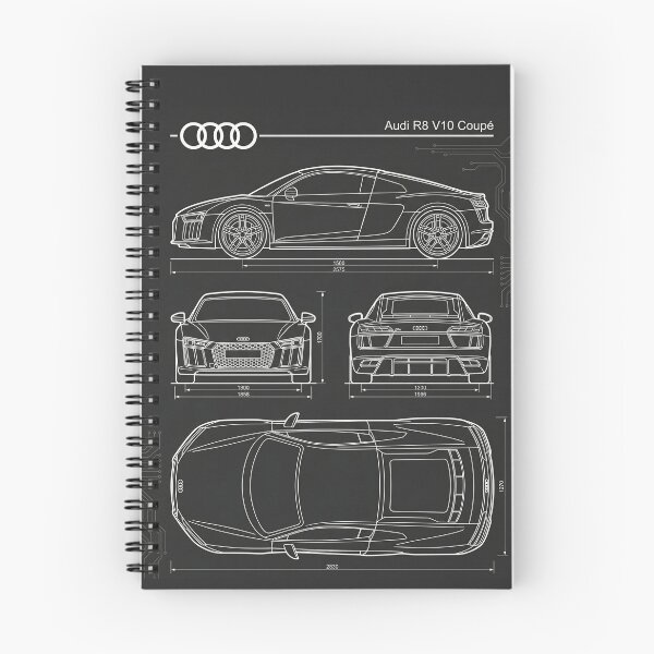 Item preview, Audi R8 V10 Coupe Blueprint Modern Mid-Engine Supercar Outline designed and sold by Motorline44.