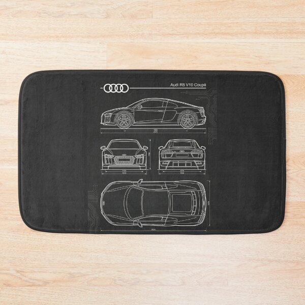 Item preview, Audi R8 V10 Coupe Blueprint Modern Mid-Engine Supercar Outline designed and sold by Motorline44.