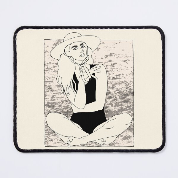 Item preview, Girl in Lotus Position on Beach designed and sold by Grin Katalina Floral Patterns & Cozy Art.