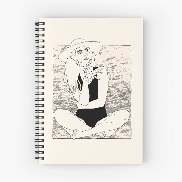 Item preview, Girl in Lotus Position on Beach designed and sold by Grin Katalina Floral Patterns & Cozy Art.