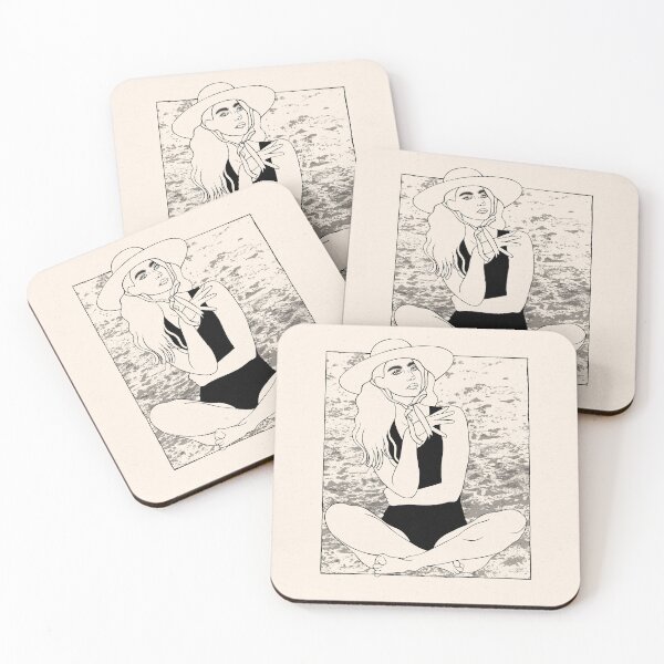 Item preview, Girl in Lotus Position on Beach designed and sold by Grin Katalina Floral Patterns & Cozy Art.