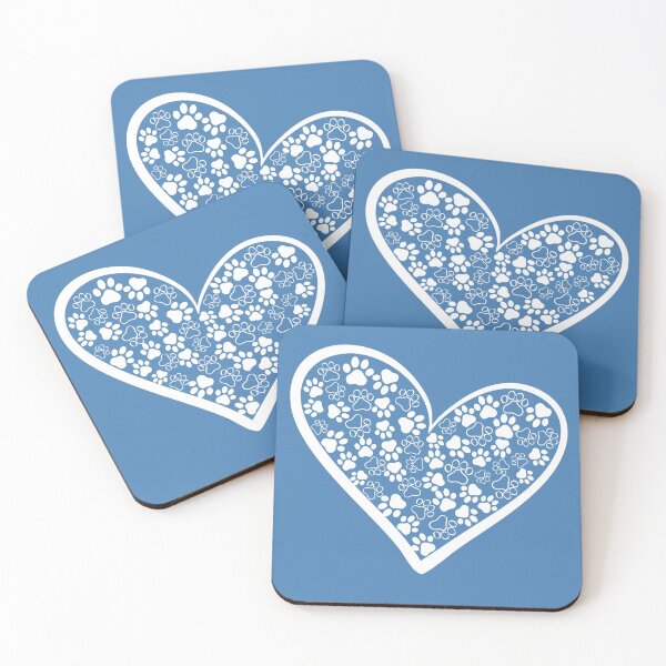 Item preview, Heart full of white paw prints designed and sold by Doodles Down South.