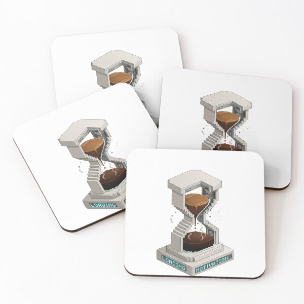Item preview, Loading Motivation Retro Pixel Hourglass Coffee designed and sold by Retro Mood Co.