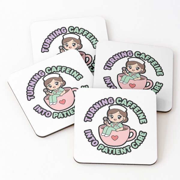 Item preview, Cute Nurse Coffee Sticker - Turning Caffeine Into Patient Care - Kawaii Chibi designed and sold by Osmose-Studio.