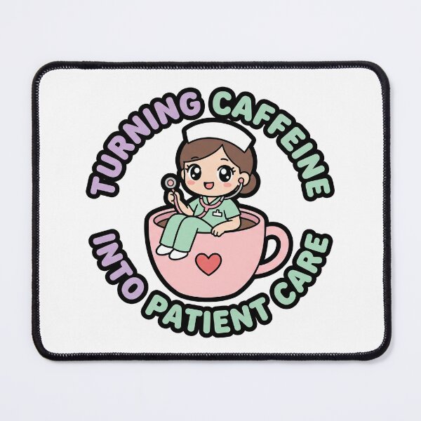 Item preview, Cute Nurse Coffee Sticker - Turning Caffeine Into Patient Care - Kawaii Chibi designed and sold by Osmose-Studio ⭐⭐⭐⭐⭐.