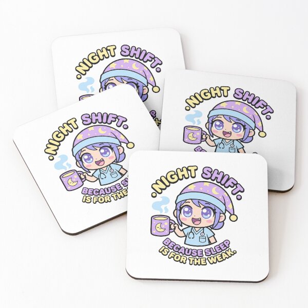 Item preview, Cute Night Shift Nurse Sticker - Sleep Is For The Weak - Kawaii Anime Art designed and sold by Osmose-Studio ⭐⭐⭐⭐⭐.