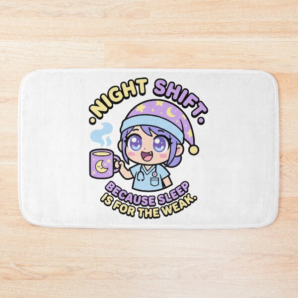Item preview, Cute Night Shift Nurse Sticker - Sleep Is For The Weak - Kawaii Anime Art designed and sold by Osmose-Studio.