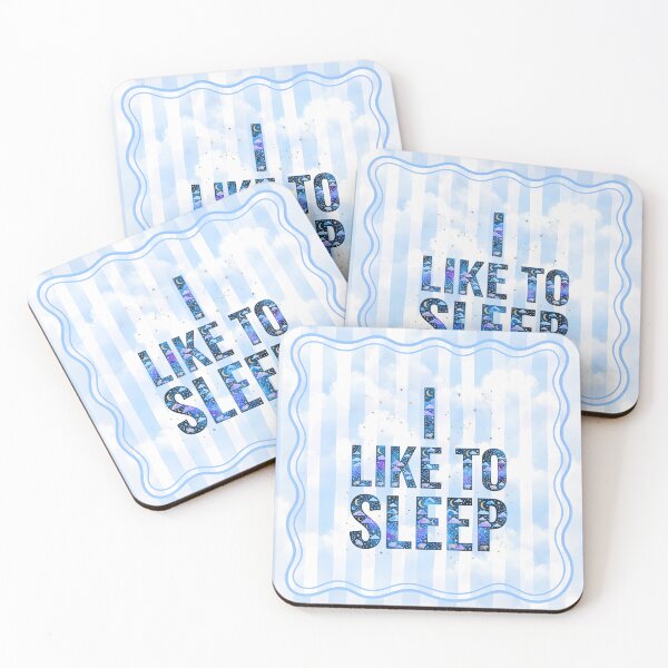 Item preview, Whimsical starry sky, titled "I like to sleep", with decorative wavy frame. designed and sold by VibranPalette.