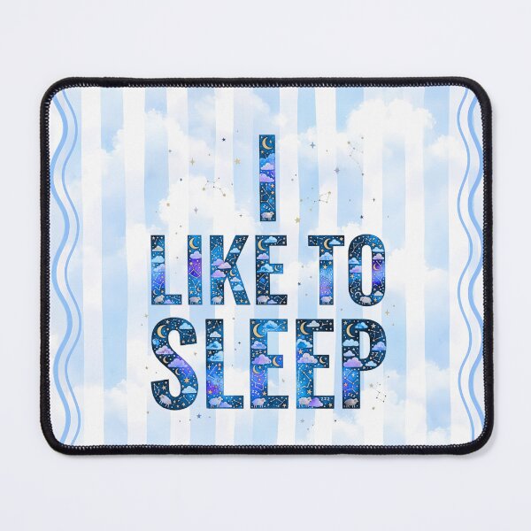 Item preview, Whimsical starry sky, titled "I like to sleep", with decorative wavy frame. designed and sold by VibranPalette.