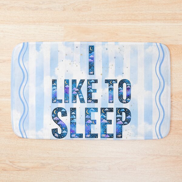 Item preview, Whimsical starry sky, titled "I like to sleep", with decorative wavy frame. designed and sold by VibranPalette.