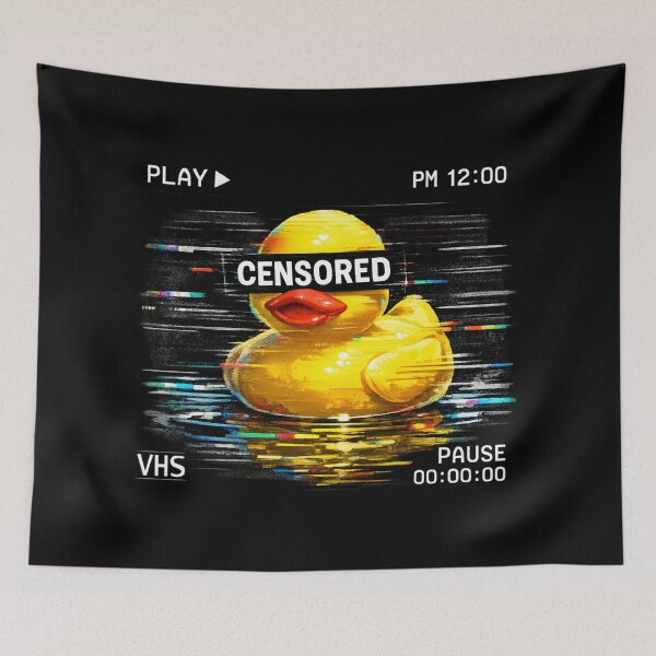Item preview, Censored Rubber Duck - VHS Glitch Retro Aesthetic designed and sold by SidTastic .