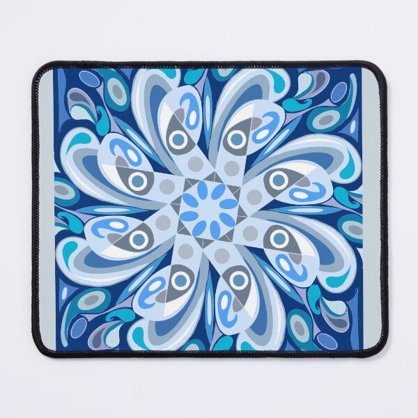 Item preview, A Splash on  Tiles - blue Moroccan mandala paisley art  designed and sold by simplyart767.